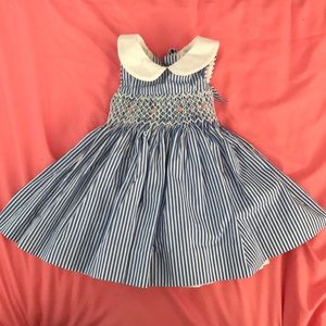 Ralph Lauren smocked dress with Peter Pan collar